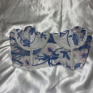 Blue floral corset